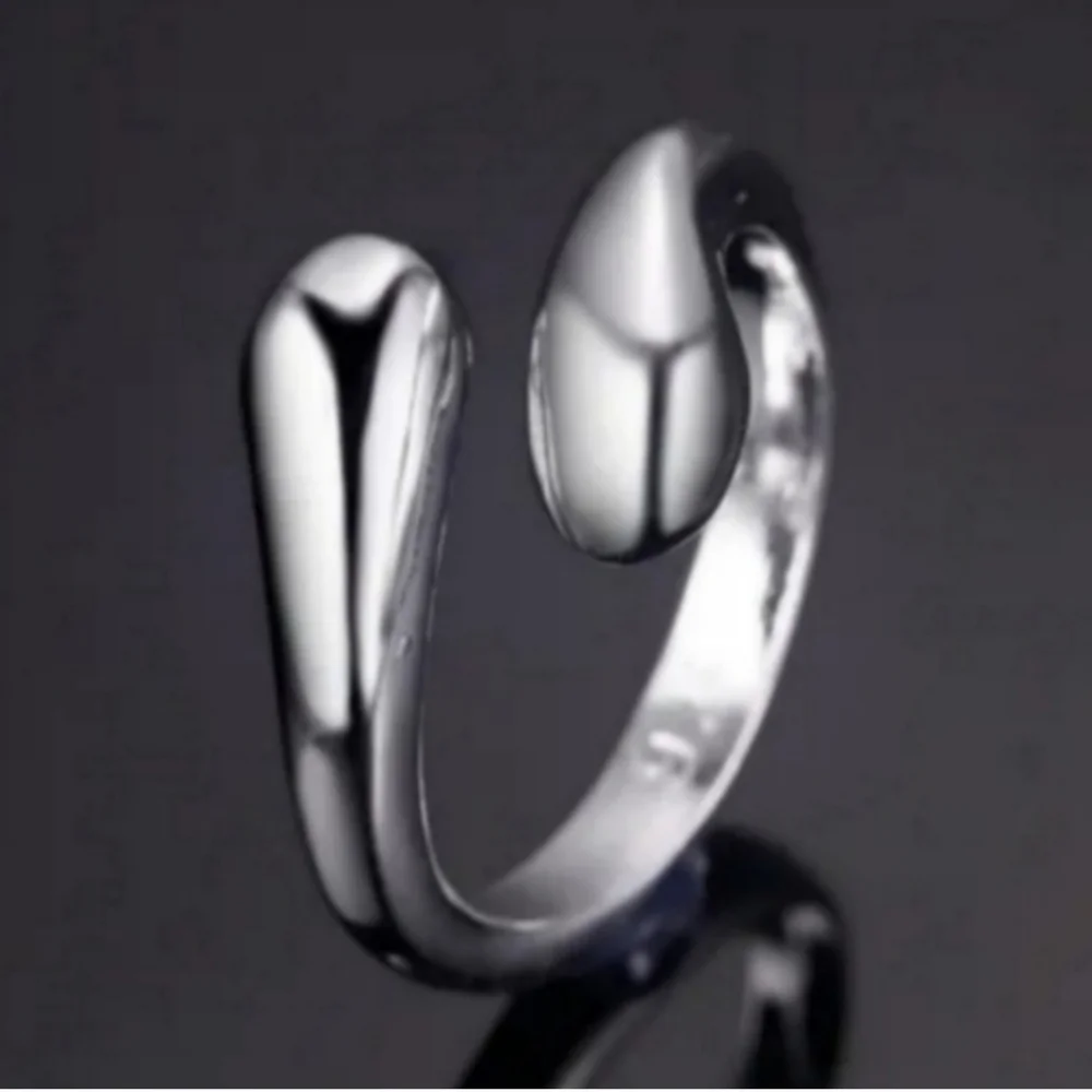 925 Sterling Silver Waterdrop Jewelry Set Bracelet Necklace Earrings and Ring - Picture 11 of 16